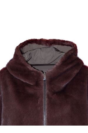 Brown reversible jacket with hood LOU ANDREA | NZ25745DKAKILUW5MATMOROBROWN